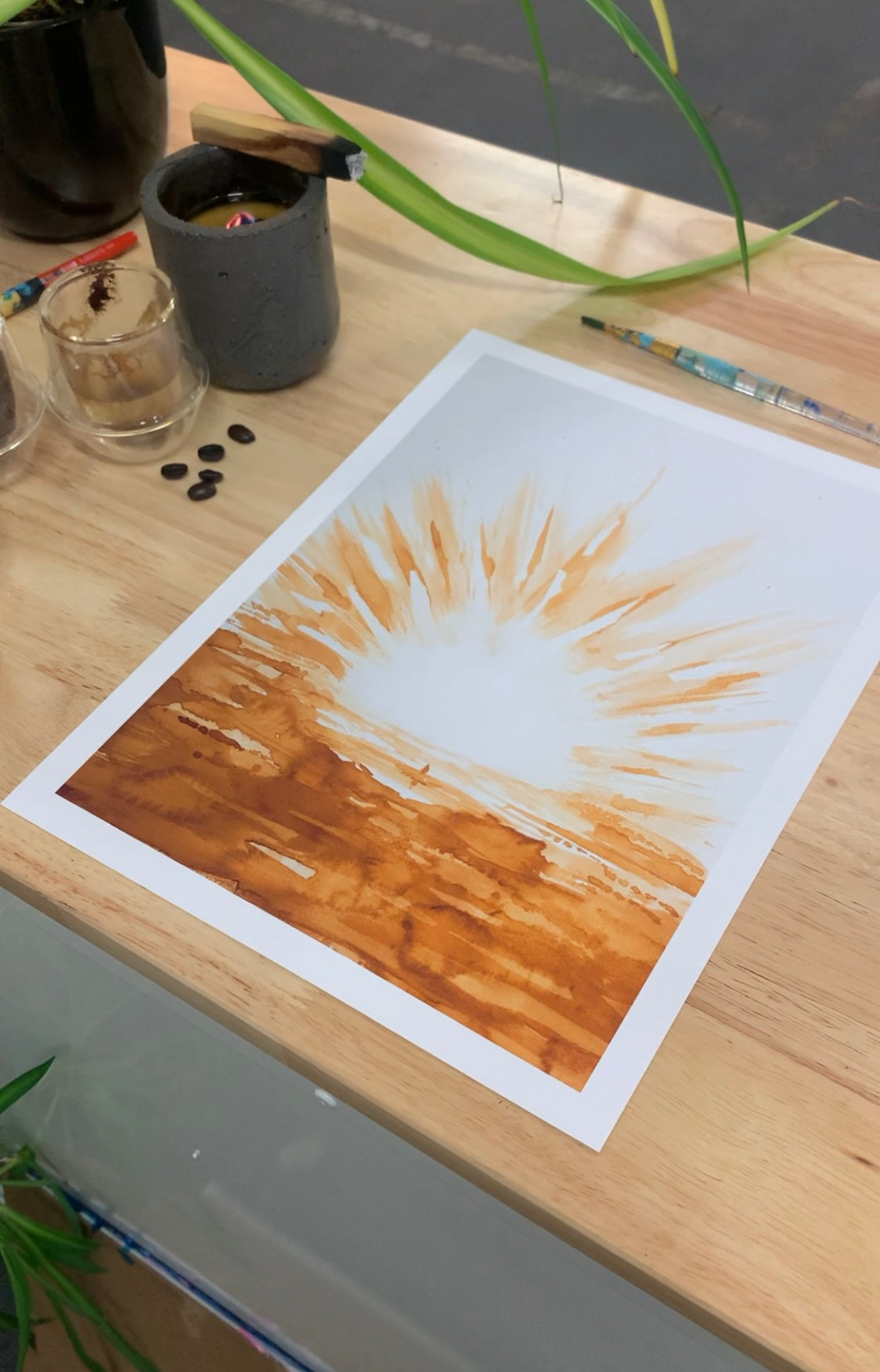 Sun Explorer / Coffee Print